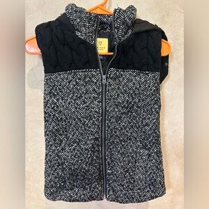 Prince & Fox Monochrome tweed black gray white Patterned Vest small